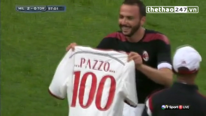 Video clip bàn thắng: AC Milan 3-0 Torino (VĐQG Italia 2014/15)